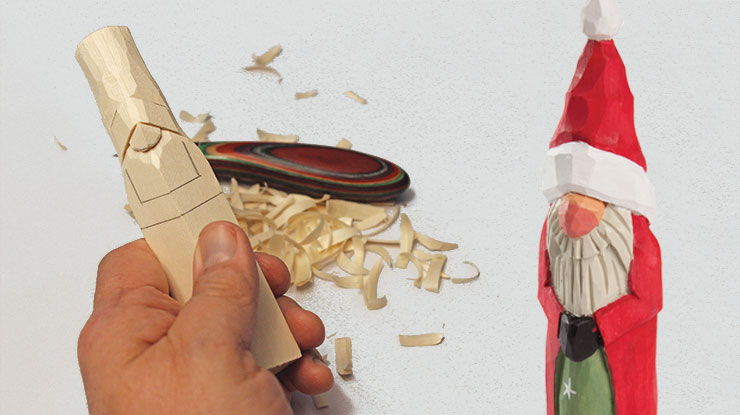 Carving a Simple Santa Ornament