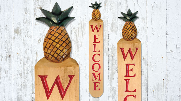 Carving a Rustic Welcome Sign
